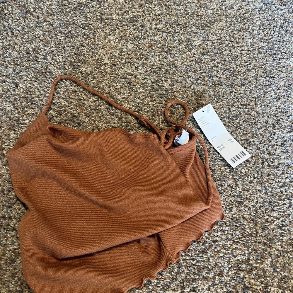 Urban Outfitters Brown Knit Crop Top